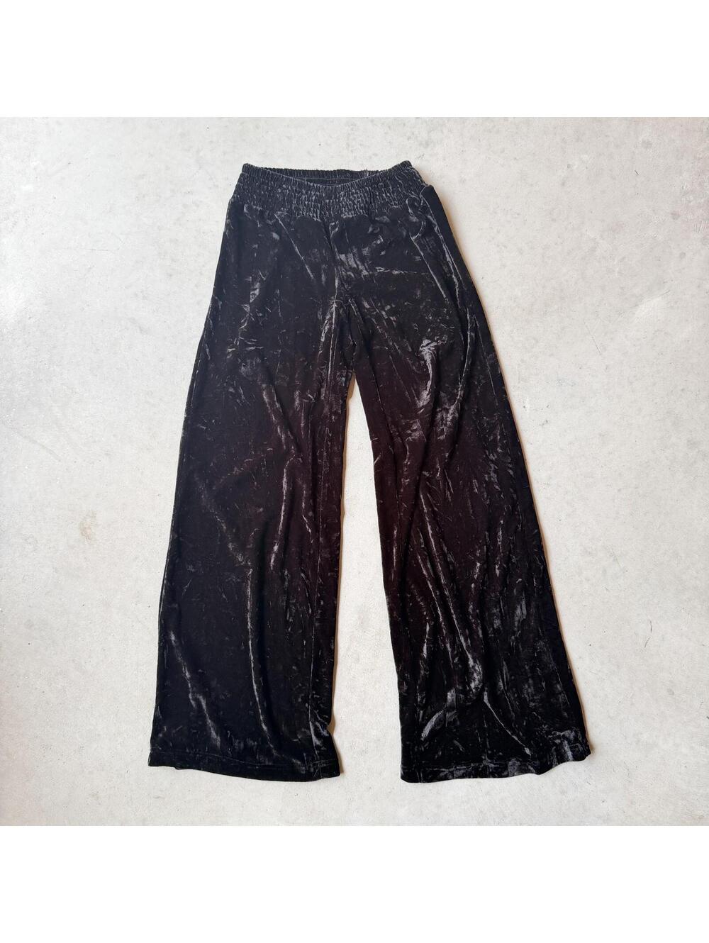Indigo Rein Black Velvet Wide Leg Pants Size Small